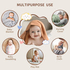 Muslin Swaddle Blankets for Newborn, 2 Pack Breathable Soft Receiving Blanket, Large 41 x 41 inches Swaddle Wrap Burping Clothes, Essentials Infant Shower Items. (Gray & Coffee)