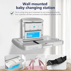 Commercial Baby Changing Station,Wall Mounted Baby Changing Station with Safety Strap,Wall Mounted Changing Table for Commercial Bathroom, Baby Changing Station That Makes Every Mother Happy