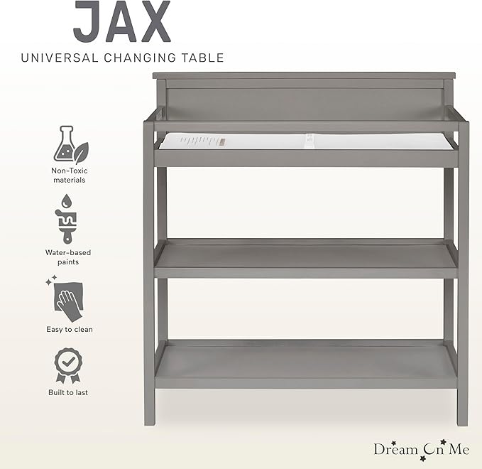 Dream On Me Jax Universal Changing table, Storm Grey