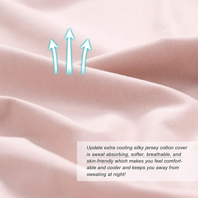 Meiz Pregnancy Pillows, Cooling Pregnancy Pillows for Sleeping, Maternity Pillow for Pregnant Woman, 65" Pregnant Pillows for Sleeping with Cooling Jersey Cover, Apricot