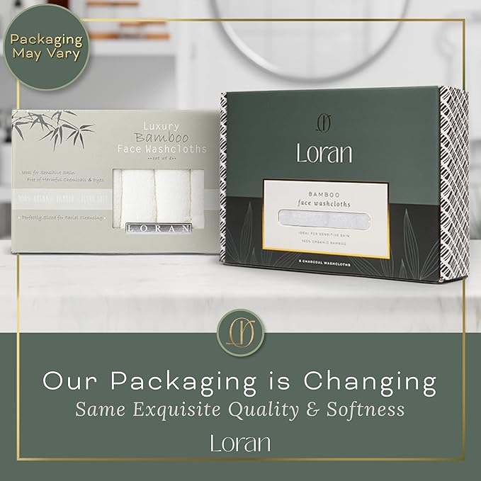 White Washcloths Set of 6 Soft Facial Cloths 10” x 10” 100% Viscose Derived from Bamboo Spa-Like Feel Silky Face Cloth for Skin Cleansing