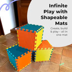 MioTetto Foam Floor Tiles for Kids - Non-Toxic Comfortable Baby Play Mat and Interlocking Foam Tiles, Fits with 74x74 Playpen Mat for Crawling & Development, Soft Play Mat for Babies 6-12 Months