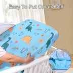 UOMNY Crib Sheet, Dinosaur Crib Sheets Baby Sheet for Standard Crib and Toddler Mattresses Nursery Bedding Sheet Crib Mattress Sheets for Boys and Girls 1 Pack Toddler Sheet