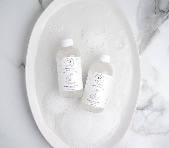 Bathorium Little Charlie Bubble Bath Milk, Gentle & Nourishing for Babies, Enriched with Coconut Milk & Oatmeal, Safe for Sensitive Skin, 8 fl.oz