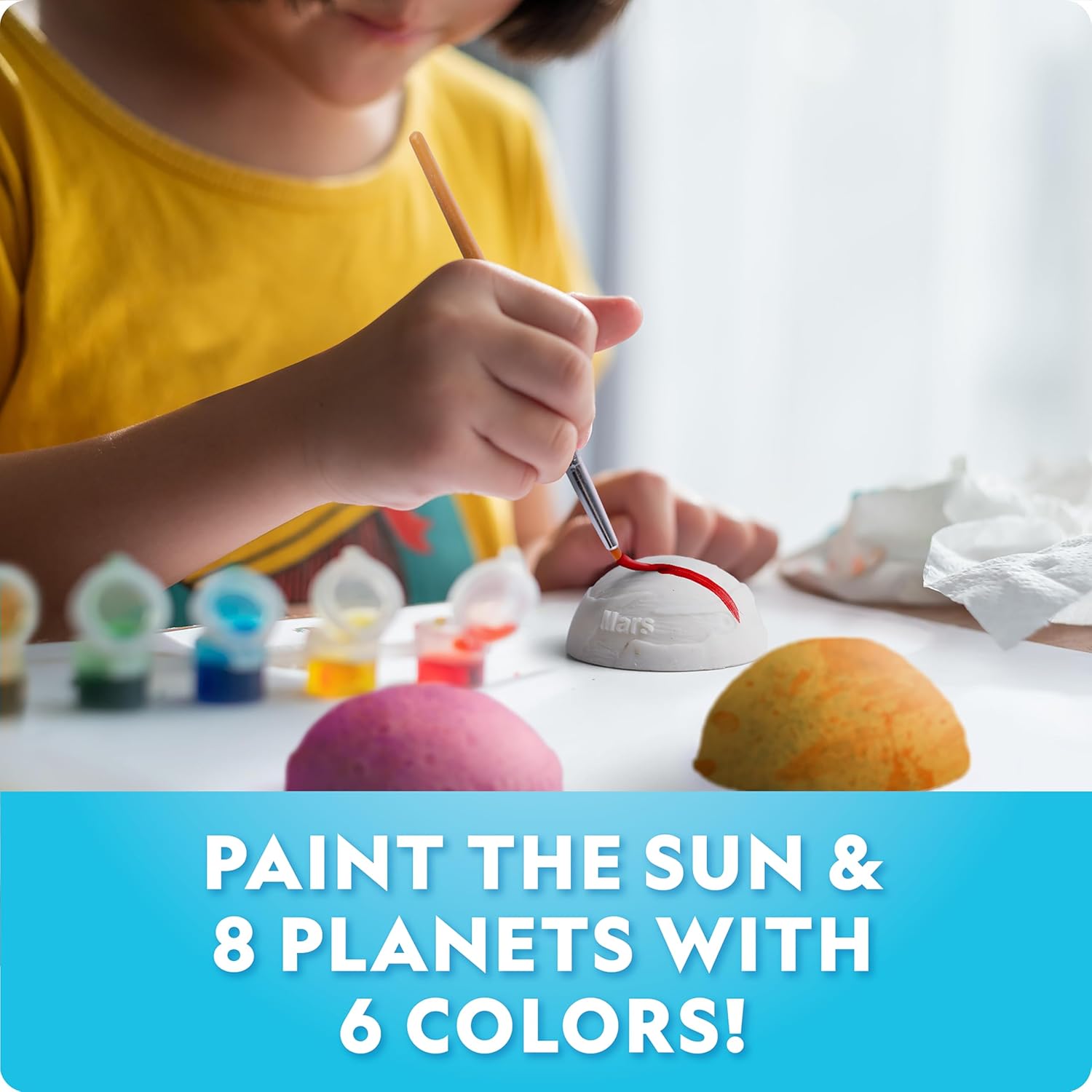 National Geographic Magnetic Solar System Painting Kit – 3D Magnet Making Kit, Paint 8 Planets & The Sun, Craft Kit with Paints, Brushes, Magnets & More, Kids Art Kit, DIY Magnets