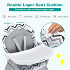BABY JOY Baby High Chair, 8 in 1 Convertible Highchair for Babies & Toddlers | Booster Seat | Table and Chair Set | Building Block Table | Toddler Chair with Safety Harness, Removable Tray (Chevron)