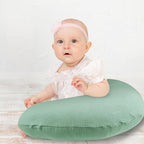 Hooyax Muslin Nursing Pillow Covers 2 Pack, Soft and Breathable Nursing Covers for Breastfeeding Pillows, Adorable Infant Feeding Pillow slipcover for Baby Boy and Girls (Green Gray)