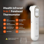 iHealth Infrared Digital Thermometer for Adults and Kids, Baby Thermometer with 3-in-1 Mode & 3-Color Prompt, Fever Alarm & Silent Mode, Forehead & Object Detection, 40 Memory Storages, PT9L, White