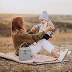 Mancro Insulated Breastmilk Cooler Bag Fits 4 Baby Bottles Up to 9 Ounce，Compact Baby Bottle Travel Bag with Ice Pack for Nursing Mom, Grey