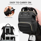 LOVEVOOK Diaper Bag Backpack, Baby Bag with Changing Station, Large Diaper Backpack for Moms Dads, Waterproof Leather Accents Baby Boy and Girl Bag for Travel Baby Essentials, Black