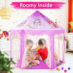 Monobeach Princess Tent Girls Unicorn Large Playhouse Kids Castle Play Tent with Star Lights Gift Toy for Children Indoor and Outdoor Games, 55'' x 53'' (DxH)
