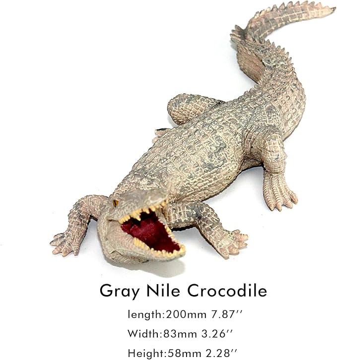 FUNSHOWCASE African Jungle Animals Toy Nile Crocodiles Figure Realistic Plastic Figurine Playset Lot 2-Piece