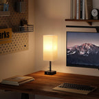 Beige Bedside Table Lamps Set of 2 - Square Bedroom Lamps with 3 Color Temperatures (3000K/5000K/4000K), Nightstand Lamps with USB C + A Charging Ports, Pull Chain Small Night Light for End Table