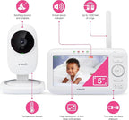 VTech VM5251 5” Digital Video Baby Monitor with Full-Color and Automatic Night Vision, White 5 inch