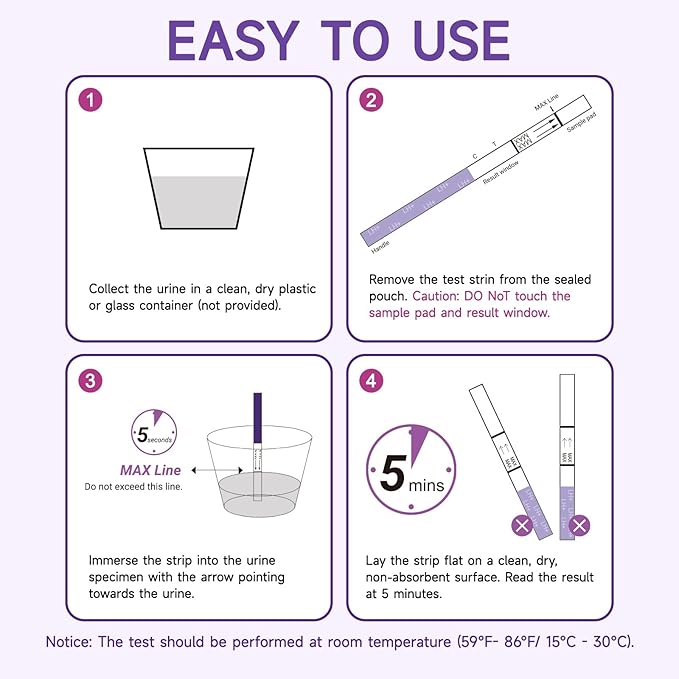 Ovulation Test Strips with Cups, Amazewell Ovulation Strips Fertility Test for Women Ovulation Predictor Kit for Home, 50pcs LH Test Strips Ovulation Kit Bulk+ +1 Urine Cup, Easy Grip, High Accuracy