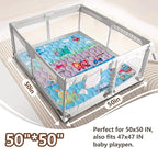 Baby Play Mat, 50x50 Playpen Mat with Super Soft Touch, Activity Mat with Upgraded Anti-Slip Bottom, Machine Washable Crawling Mat for Floor & Picnic (Vehicles)