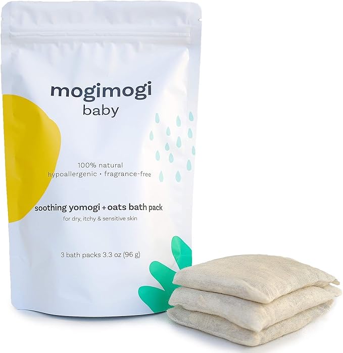 Organic Oatmeal Bath Soak for Baby, Kids & Sensitive Skin – Washes & Soothes Eczema, Diaper Rash, and Dry Itchy Skin – Soap Free, 100% Natural & Fragrance-Free, 3 Packs – Made in USA by mogimogi baby