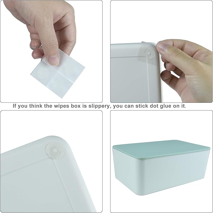 Diaper Wipes Dispenser, Tissue Storage Box Case, Wet Wipe Dispenser Holder with Lid for Home, Office, Cars (Green)