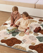 Blissful Diary Baby Play Mats for Floor, 71x59 Inch Extra Thicker & Large Soft Cushioning Foam Playmats for Babies and Toddlers, Foldable Washable Baby Crawling Mat for Playpen, Boho Design