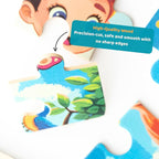 6 Educational Wooden Puzzles & Storybook, Teaches Kindness, Empathy & More – 6 in 1 Jigsaw Puzzle for Kids Ages 3-7 – Learn Real Values Through Stories – Montessori Puzzle Set 25 Pieces