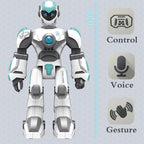 Robot Toys for Kids 6-8 with 10 Sports Cones, Smart Remote Control Robot can Auto-Demo Dance Music Story Poem, Kids Toys for Boys Age 6 7 8 Year Old Boys Gifts(Blue)