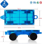 MAGBLOCK 2 Piece Car Set Suitable for Magnetic Blocks Tiles, Magnetic Toy Vehicles and Accessories Therefor Expand and Enrich Your Magnet Tiles STEM Educational Toys