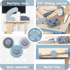 Wooden Tool Bench Toys for Kids Toddlers,Construction Workshop Tool Bench Toys, 51 Pieces Tool Playset with Play Tools Set for Girls & Boys Toddlers 3+