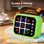 Rechargeable Tic Tac Toe Game Box with 5 Fun Brain Memory Games, Electronic Touchscreen Handheld Game, Portable Digital Puzzle Board Travel Toy, Gifts Choice for Kids and Adults (Green)