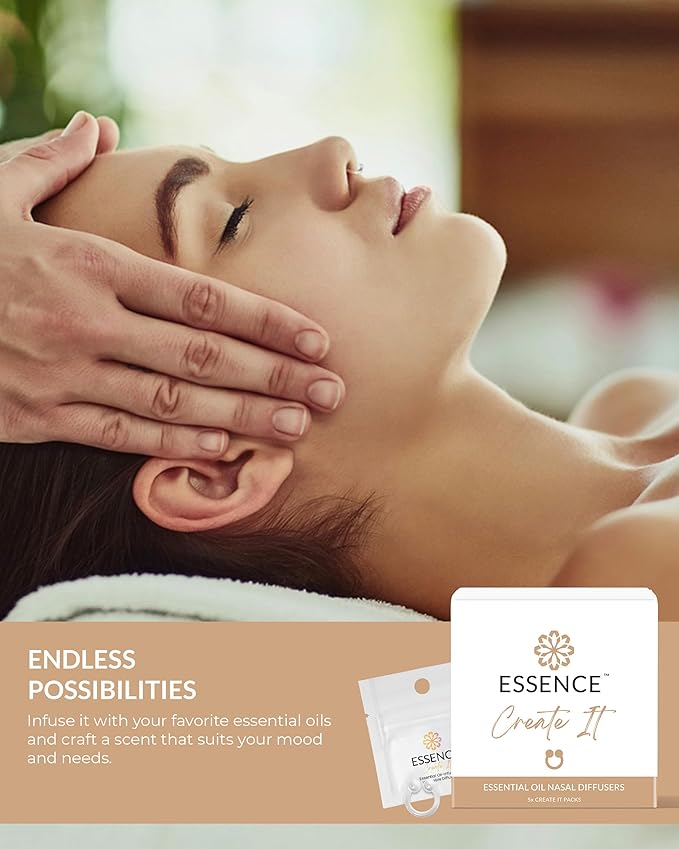 Essence Nasal Diffuser Create-It Bundle – DIY Essential Oil Silicone Nose Ring Kit for Custom Aromatherapy Blends – Wearable DIY Diffuser for Personalized Scents