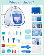 Kids Tent,Pop Up Kids Play Tent Hospital Center Theme with Complete Toy Set, Play Toys Play Set for Indoor Outdoor Pretend Play