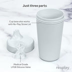 Re-Play Sippy Cups for Toddlers - 10 Oz. Reusable Spill Proof Cups for Kids, Dishwasher/Microwave Safe - Made in USA - Set of 3-3.13" x 6.25" - Modern Pink