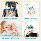 Koty Car Seat Toys, Infant Spiral Plush Toys, Baby Stroller Toys Hanging Crib Activity Toy for CarSeat Crib Bed Stroller, Rabbit Hanging Rattle Gifts for Babies 0-6 Months（Rabbit）