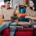 DOSS SoundBox Pro Bluetooth Speaker with 20W Stereo Sound, Active Extra Bass, IPX6 Waterproof, TWS Pairing, Multi-Colors Lights, 20H Playtime, Portable for Beach, Outdoor-Orange