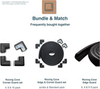 Roving Cove HeftyFit Corner Protector for Baby (4 Large Corners), Heavy-Duty Soft Rubber Foam Furniture Corner Bumper Guards, 3M Adhesive Pre-Taped, Onyx Black