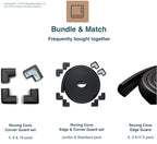 Roving Cove HeftyFit Edge Corner Protector Baby Proofing (Large 18ft Edge 8 Corners), Heavy-Duty, Soft NBR Rubber Foam, Furniture Fireplace Safety Bumper Guard, 3M Adhesive, Onyx Black