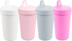 Re-Play Sippy Cups for Toddlers - 10 Oz. Reusable Spill Proof Cups for Kids, Dishwasher/Microwave Safe - Made in USA - Set of 4-3.13" x 6.25" - Modern Blush