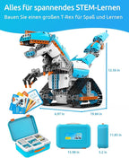 WhalesBot E7 Pro Coding & Remote Control Robot Kit for Kids 8+, Scratch & Modular Programming, Educational Engineering Science Toy Set with Smart Controller/Sensors/Motors for Kids Ages 8-12, 12-16