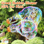 Dinosaur Bubble Blower Bubble Machine Gun for Kids and Toddlers Fun Big Bubble Wand Outdoor Toys for 3 4 5 6 7 8 Years Old Boys and Girls(Green)