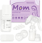 Breastfeeding Essentials Kit for Nursing Moms - Manual Breast Pump, Nipple Shields, Milk Collectors, Breastmilk Storage Bags, Soothing Gel Pads for Breastfeeding Newborn Relief for Sore Nipples 37 Pcs