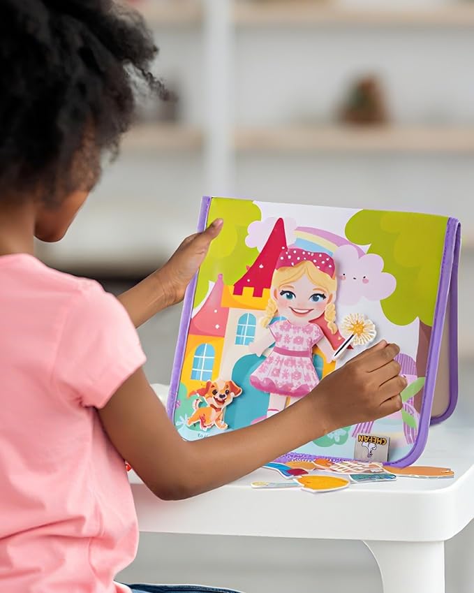 CHEFAN Felt Dress-Up Dolls Set,Pretend Play Dress Up Game with Felt Board, Outfit and Accessory Pieces,Perfect for Little Girls 3+