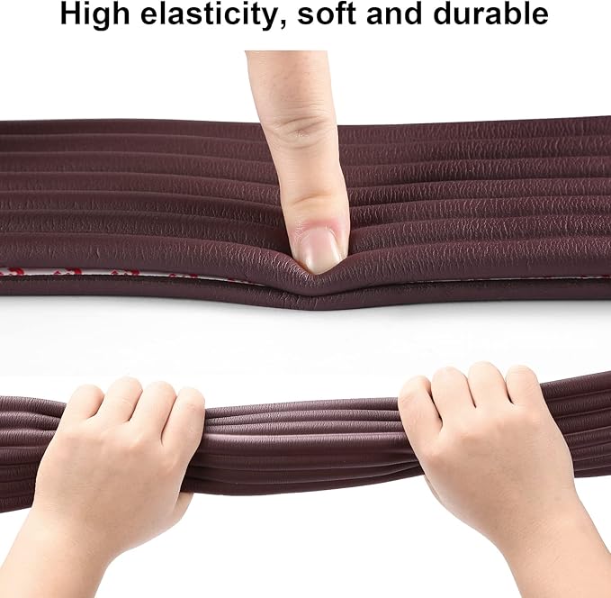 Baby Proofing Edge Corner Protector, 16.4 ft Edge Guards Padding with 3M Adhesive, Extra-Wide Soft Rubber Foam Padding, Furniture,Sharp Edge Safety Corner Edge Bumper Guard-Brown