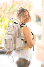 JESSIE & JAMES Saturday EDC Diaper Bag Backpack Multi Function Diaper Bag with Changing Pad & Stroller Straps_Black