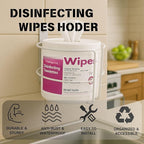 Wall Mount Wipes Holder & Dispenser -2 Pack- Rustproof Bathroom & Kitchen Organizer with 3M Adhesive or Screws, Fit for Clorox, Lysol, Baby & Pet Wipes – No-Drill Space-Saving Wall Rack