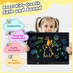 LCD Writing Tablet for Kids, Rechargeable 21 Inch Doodle Board,Easter Basket Stuffers,Preschool Learning Toys Christmas Birthday Gift 3 4 5 6 7 Year Old Girls Boys (Black)