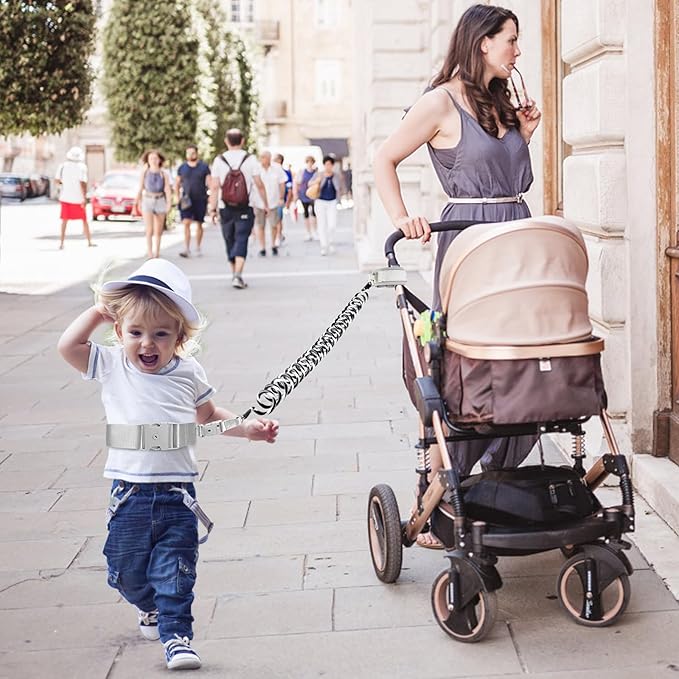 Accmor Toddler Waist Leash + Anti Lost Wrist Link with Lock, Hands-Free Baby Safety Belt Kids Elopement Leash Child Secure Public Walking Tether for Two Children & Special Needs ADHD/ASD Autistic