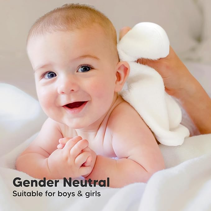 6-Pack Baby Washcloths - Soft Absorbent Viscose from Bamboo Wash Cloths for Babies, Kids, Toddlers, Infant, Newborn Bath Towels, Gentle on Sensitive Skin, 10x10 Reusable Face Towels (White)