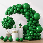 RUBFAC 129pcs Dark Green Balloons Different Sizes 18 12 10 5 Inches Emerald Green Latex Balloon Garland Arch for Masquerade Party Decorations Birthday Baby Shower Wedding Safari Jungle Party Supplies