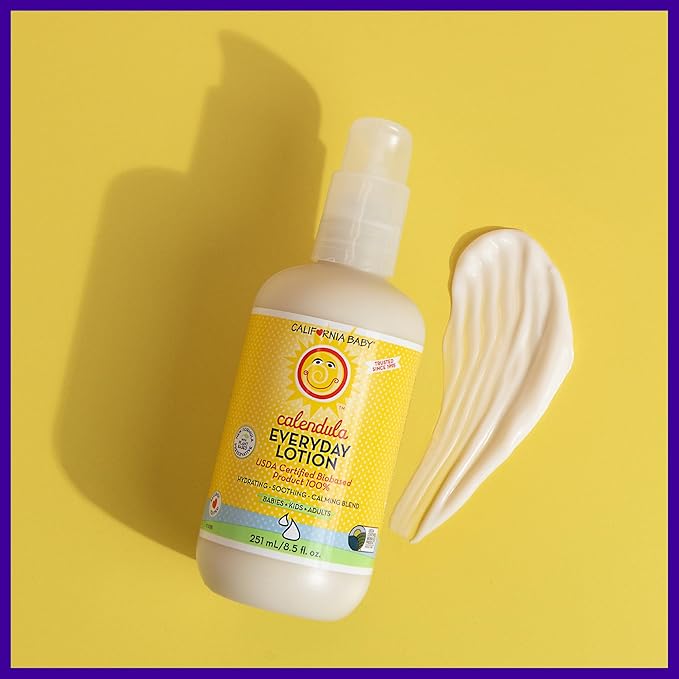 California Baby Calendula Lotion | 100% Plant-Based Moisturizer | Lavender Baby Lotion | Face Moisturizer For Dry Skin | Hypoallergenic | 8.5 oz.