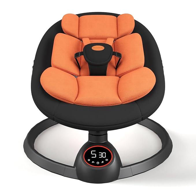 Electric Baby Swings for Infants, Portable Baby Swing with Preset Melodies, Bluetooth Swing for Newborn, Indoor & Outdoor(Black)