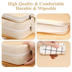 Toddler Booster Seat for Dining Table, Non-Slip Kitchen Chair Booster Seat with Backrest and Adjustable Straps, Portable PU Waterproof Travel Baby Booster Increasing Cushion